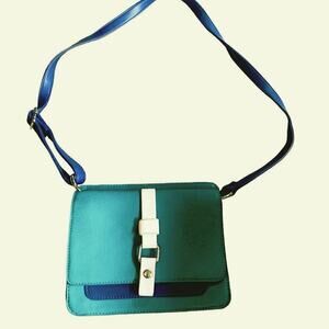 Vintage Boutique to U Women's Handbag Blue Turquoise Flap Closure Shoulder Bag